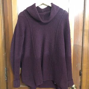 Free people waffle cowl neck sweater